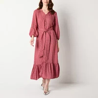 Ryegrass Womens 3/4 Sleeve Dots Maxi Dress