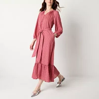 Ryegrass Womens 3/4 Sleeve Dots Maxi Dress