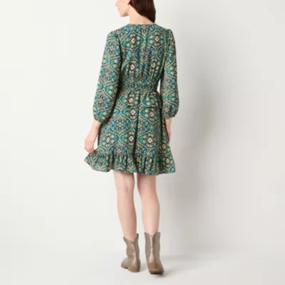 Ryegrass Womens Long Sleeve A-Line Dress