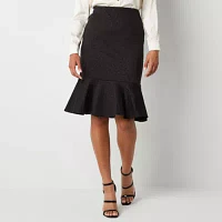 Bold Elements Womens Midi Flared Skirt