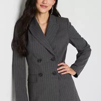 Worthington Womens Regular Fit Double Breasted Blazer