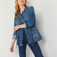 a.n.a Midweight Denim Belted Womens Jacket