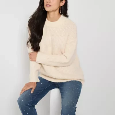 a.n.a Womens Crew Neck Long Sleeve Pullover Sweater