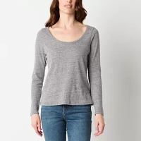 a.n.a Womens Scoop Neck Long Sleeve T-Shirt