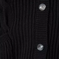 St. John's Bay Plus Womens V Neck Long Sleeve Open Front Cable Knit Cardigan