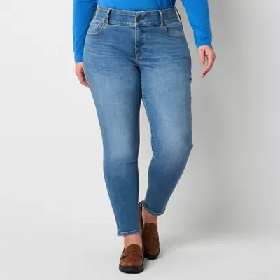 a.n.a - Plus Womens Mid Rise Skinny Fit Jean