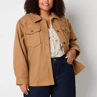 a.n.a Midweight Womens Plus Shirt Jacket