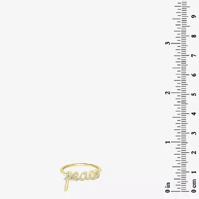 "Peace" Womens 1/5 CT. Natural White Diamond 14K Gold Delicate Stackable Ring