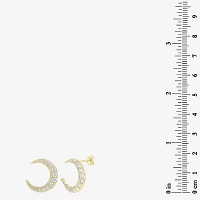 7/8 CT. T.W. Natural White Diamond 14K Gold 17.2mm Moon Stud Earrings