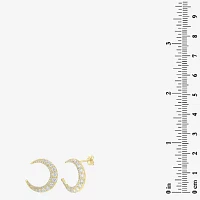 7/8 CT. T.W. Natural White Diamond 14K Gold 17.2mm Moon Stud Earrings