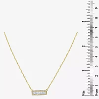 Womens 3/8 CT. T.W. Natural White Diamond 14K Gold Bar Pendant Necklace