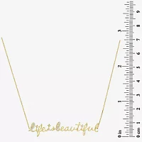 "Life Is Beautiful" Womens 1/8 CT. T.W. Natural White Diamond 14K Gold Pendant Necklace