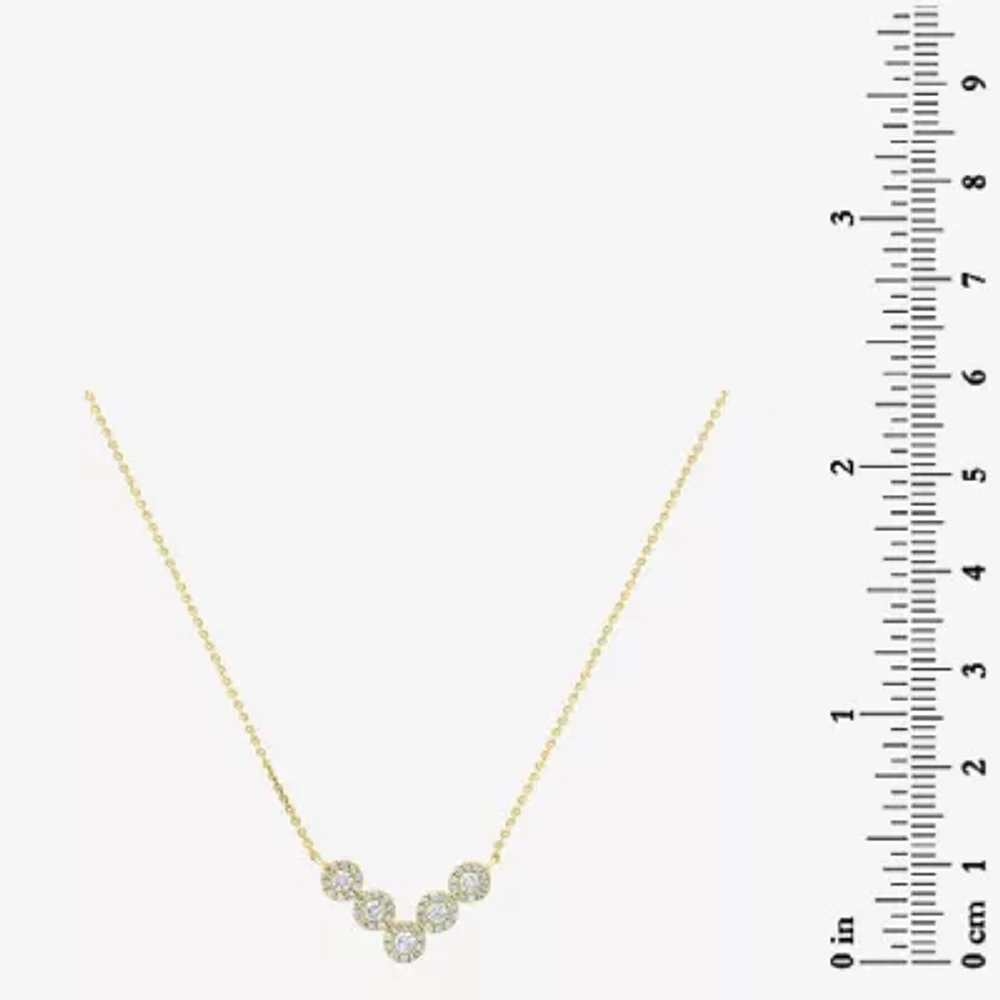 V-Shaped Womens 3/8 CT. T.W. Natural White Diamond 14K Gold Chevron Necklaces