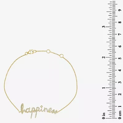 Happiness" 1/3 CT.T.W. Natural Diamond 14K Gold 7 Inch Solid Rolo Chain Bracelet"