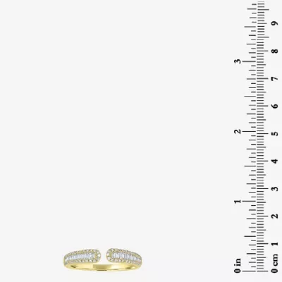 Open Edge Womens 1/3 CT. T.W. Natural White Diamond 14K Gold Delicate Stackable Ring