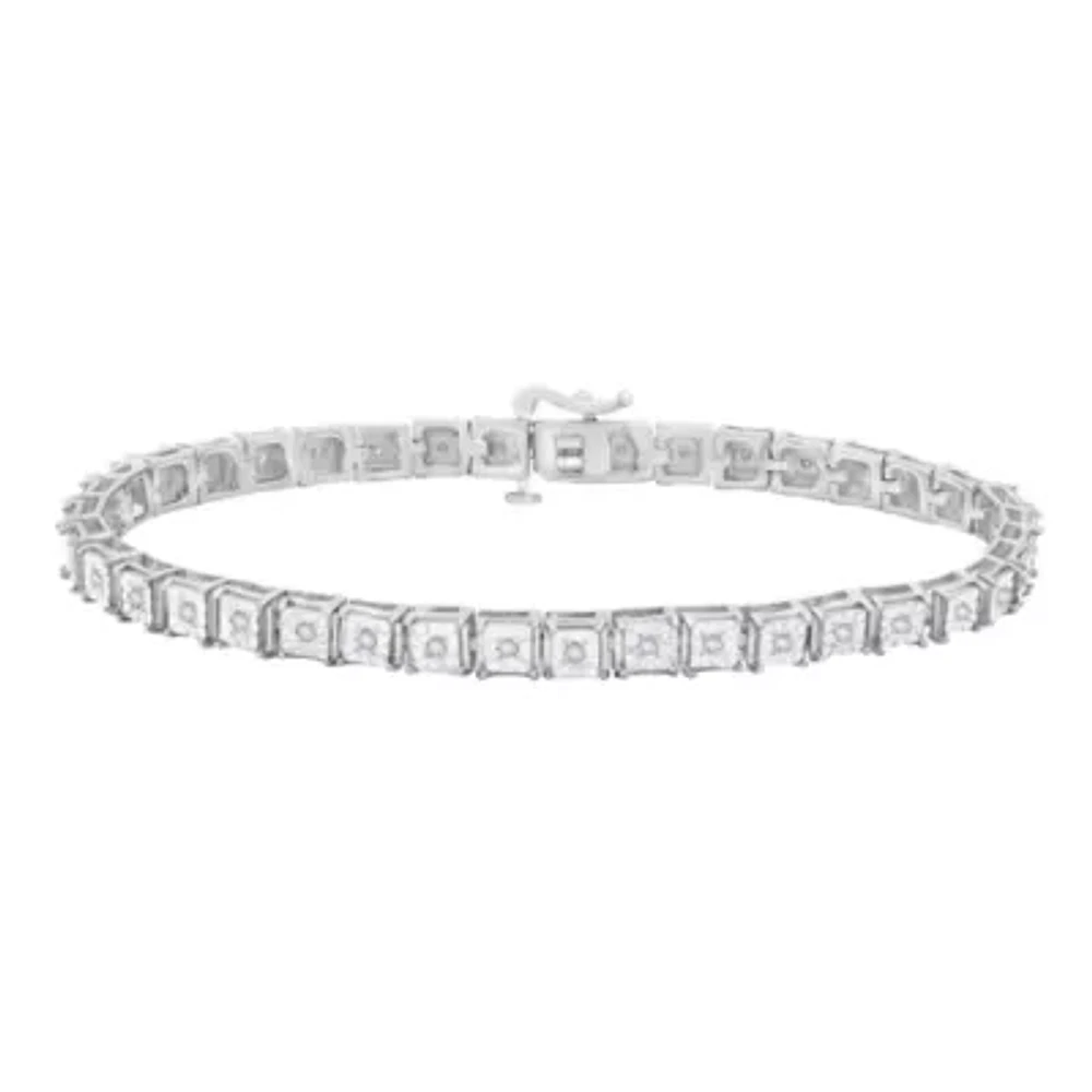 1/2 CT.T.W. Natural Diamond Sterling SIlver Tennis Bracelet