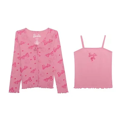 Little & Big Girls 2-pc. V Neck Long Sleeve Barbie Shirt Set