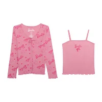 Little & Big Girls 2-pc. V Neck Long Sleeve Barbie Shirt Set