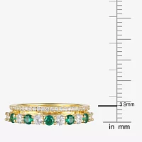Womens Lab Created Gemstone 14K Gold Over Silver Stackable Rings