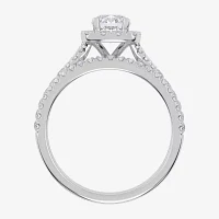 1 CT.T.W. (G / VS2-SI1) Lab-Grown Diamond Cushion Halo Wedding Engagement Ring 10K Gold