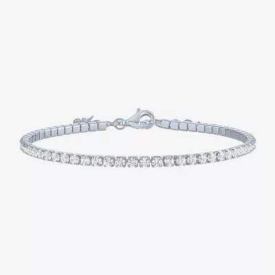 Yes, Please! Lab Created White Sapphire 14K Sterling Silver 8 Inch Tennis Bracelet