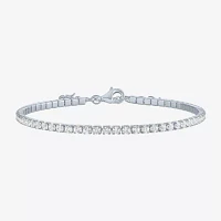 Yes, Please! Lab Created White Sapphire 14K Sterling Silver 8 Inch Tennis Bracelet
