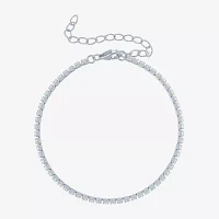 Yes, Please! Lab Created White Sapphire 14K Sterling Silver 8 Inch Tennis Bracelet