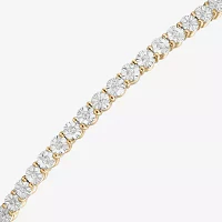 1/10 CT. T.W. Natural White Diamond Bolo Bracelet Sterling Silver or 14K Gold Over