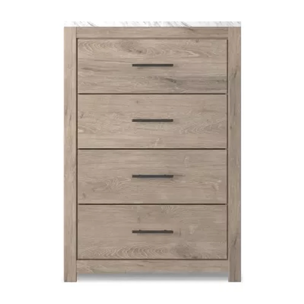 Signature Design by Ashley Senniberg 4-Drawer Chest in Light Brown