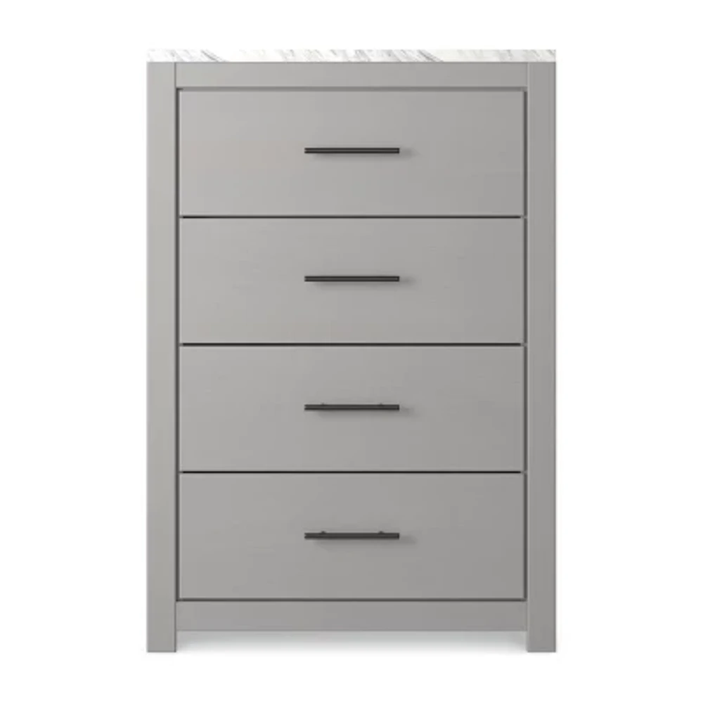 Signature Design by Ashley Cottonburg 4-Drawer Chest in Light Gray