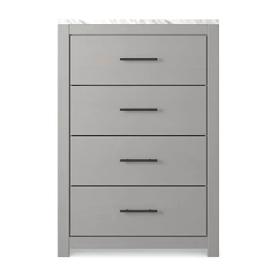 Signature Design by Ashley Cottonburg 4-Drawer Chest in Light Gray