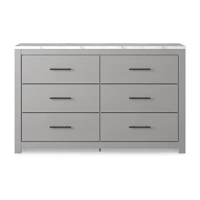 Signature Design by Ashley Cottonburg 6-Drawer Dresser in Light Gray