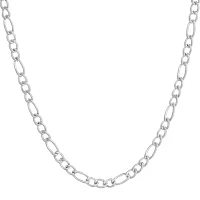 Mens Stainless Steel 24" 4mm Figaro Chain Necklace