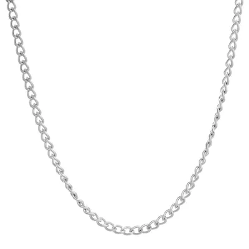 Mens Stainless Steel 24" 3mm Curb Chain