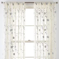 JCPenney Home Malta Sheer Rod Pocket Single Curtain Panel