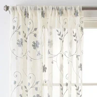 JCPenney Home Malta Sheer Rod Pocket Single Curtain Panel