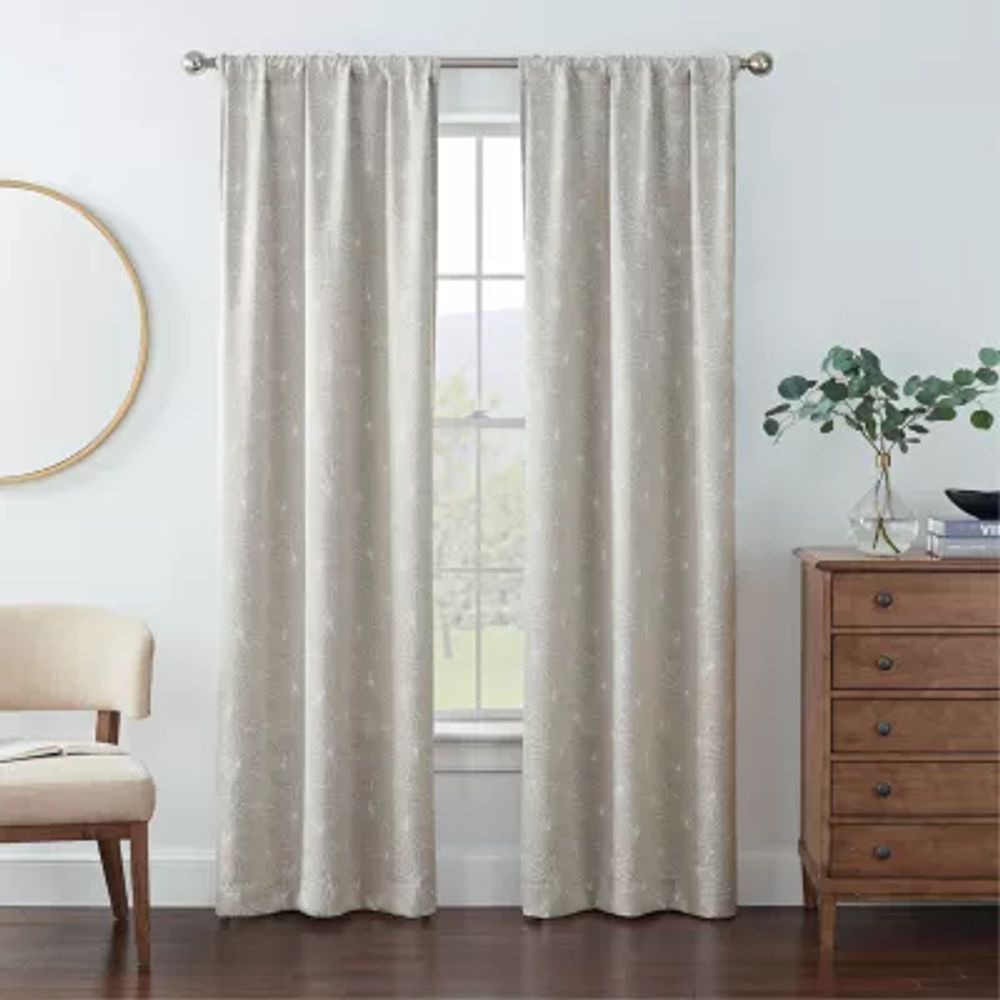 Eclipse Kerry Star Energy Saving Blackout Rod Pocket Set of 2 Curtain Panel