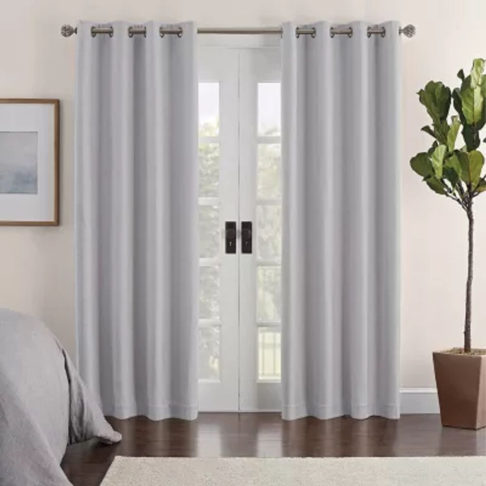 Eclipse Ambiance Chevron Draft Stopper Energy Saving 100% Blackout Grommet Top Single Curtain Panel