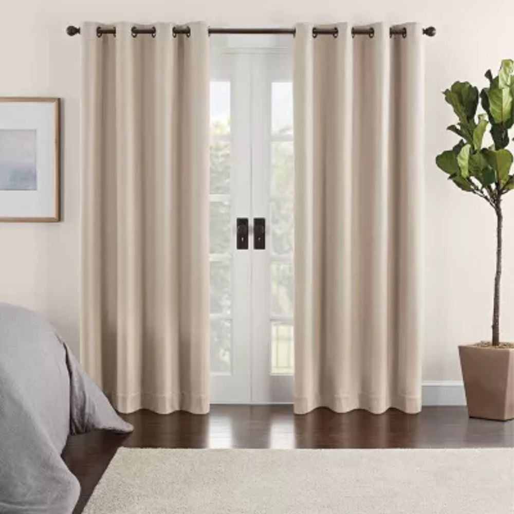 Eclipse Ambiance Chevron Draft Stopper Energy Saving 100% Blackout Grommet Top Single Curtain Panel