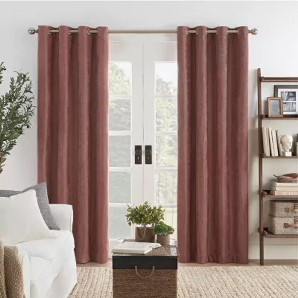 Eclipse Ambiance Draft Stopper Energy Saving 100% Blackout Grommet Top Single Curtain Panel
