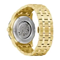 Bulova Marine Star Mens Automatic Gold Tone Stainless Steel Bracelet Watch 98a273