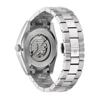 Bulova Surveyor Mens Automatic Silver Tone Stainless Steel Bracelet Watch 96a270