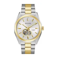 Bulova Surveyor Mens Automatic Two Tone Stainless Steel Bracelet Watch 98a284