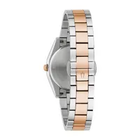 Bulova Surveyor Womens Diamond Accent Two Tone Stainless Steel Bracelet Watch 98p207