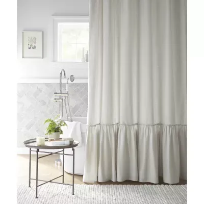 Linden Street Solid Ruffle Shower Curtains