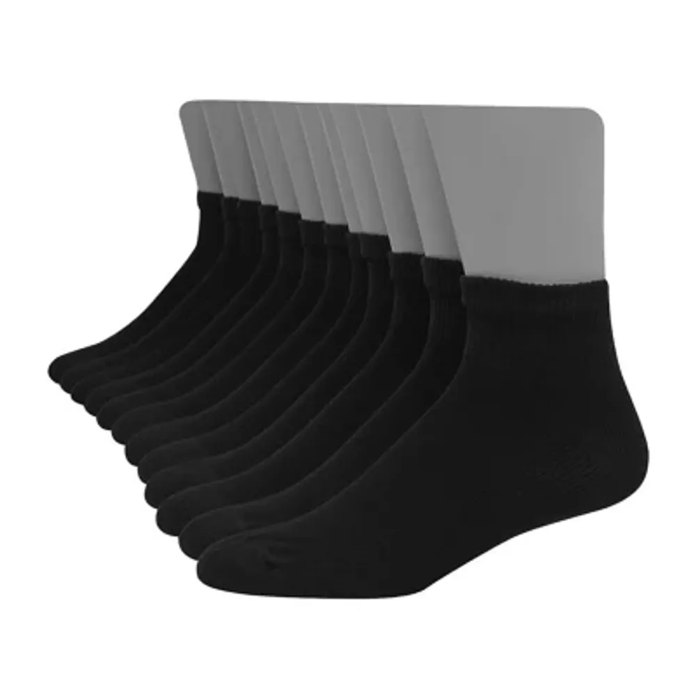 Hanes Ultimate 12 Pair Quarter Ankle Socks Mens