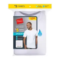 Hanes Ultimate Comfortblend Bonus Pack Mens 5 Short Sleeve Crew Neck Moisture Wicking T-Shirt