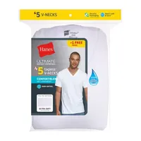 Hanes Ultimate Comfortblend Bonus Pack Mens 5 Short Sleeve V Neck Moisture Wicking T-Shirt