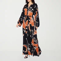 Premier Amour Womens Long Sleeve Floral Maxi Dress