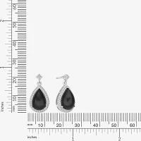 Genuine Black Onyx Sterling Silver Drop Earrings